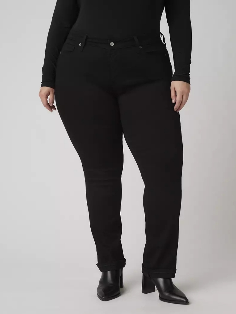NWT Levi's Black Classic Straight Women's Jeans Plus Size 20W Short - Picture 5 of 14